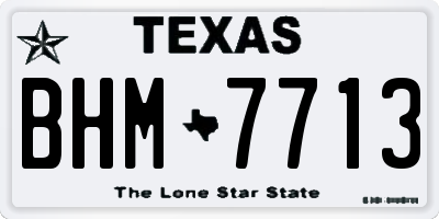 TX license plate BHM7713