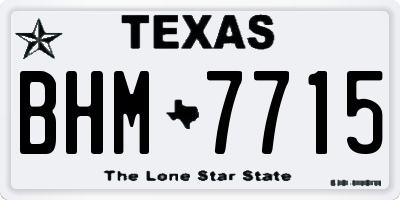 TX license plate BHM7715