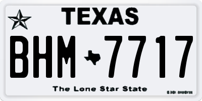 TX license plate BHM7717