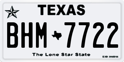 TX license plate BHM7722