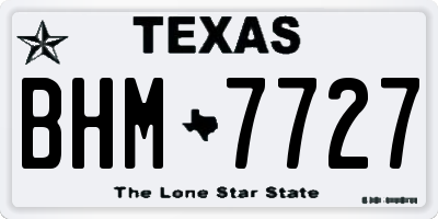 TX license plate BHM7727