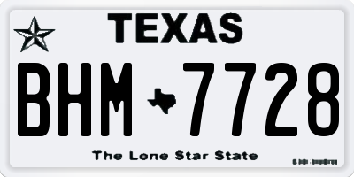 TX license plate BHM7728