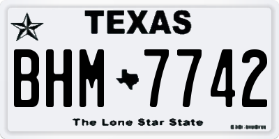 TX license plate BHM7742