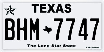 TX license plate BHM7747