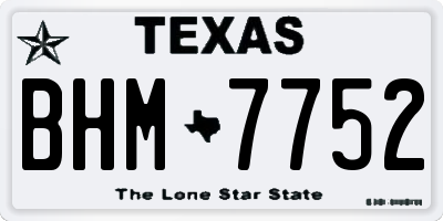 TX license plate BHM7752