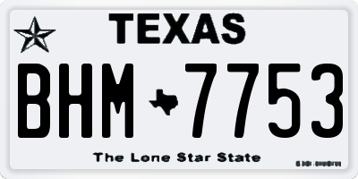 TX license plate BHM7753