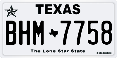 TX license plate BHM7758