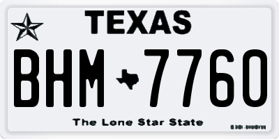 TX license plate BHM7760