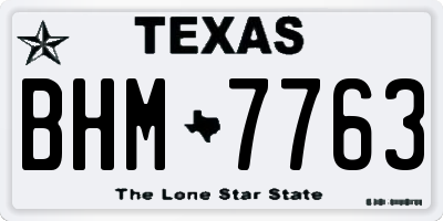 TX license plate BHM7763