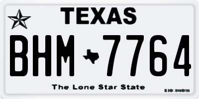 TX license plate BHM7764