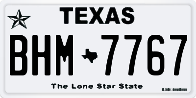 TX license plate BHM7767