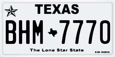 TX license plate BHM7770