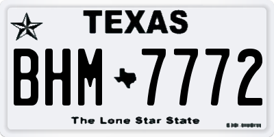TX license plate BHM7772