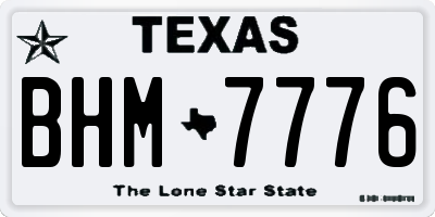TX license plate BHM7776
