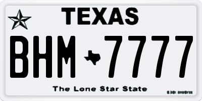TX license plate BHM7777