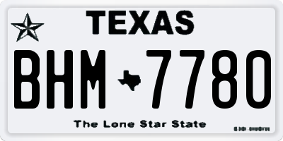 TX license plate BHM7780