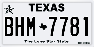 TX license plate BHM7781