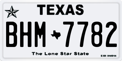 TX license plate BHM7782