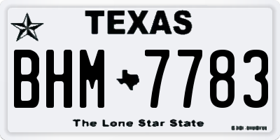 TX license plate BHM7783