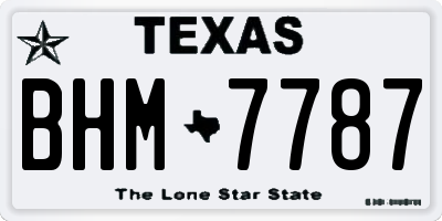 TX license plate BHM7787