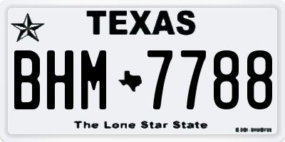 TX license plate BHM7788