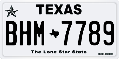 TX license plate BHM7789