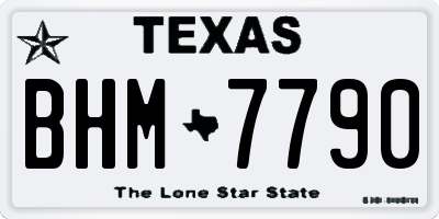 TX license plate BHM7790