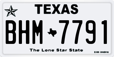 TX license plate BHM7791