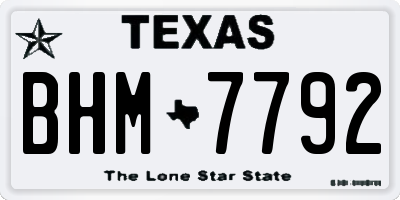 TX license plate BHM7792