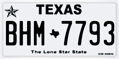 TX license plate BHM7793