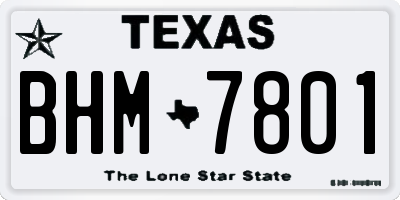 TX license plate BHM7801