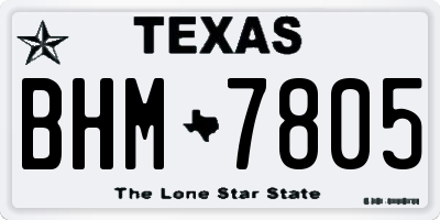 TX license plate BHM7805