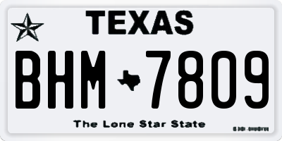TX license plate BHM7809