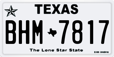 TX license plate BHM7817