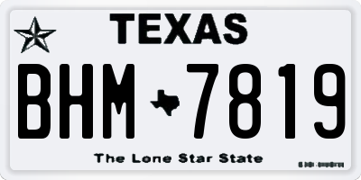 TX license plate BHM7819