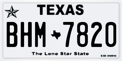 TX license plate BHM7820