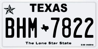 TX license plate BHM7822
