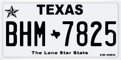 TX license plate BHM7825