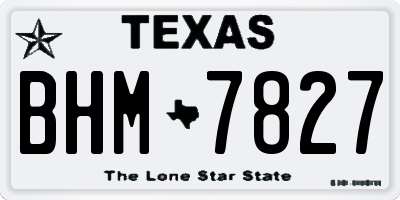 TX license plate BHM7827