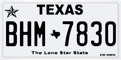 TX license plate BHM7830