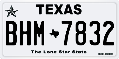 TX license plate BHM7832