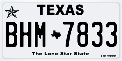 TX license plate BHM7833