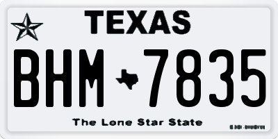 TX license plate BHM7835