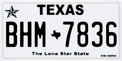 TX license plate BHM7836