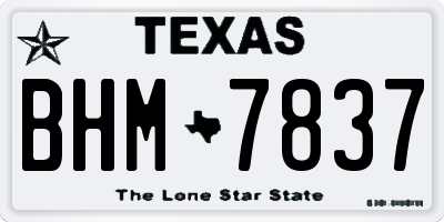 TX license plate BHM7837