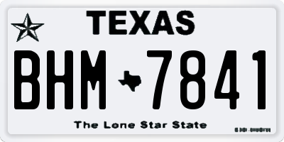 TX license plate BHM7841