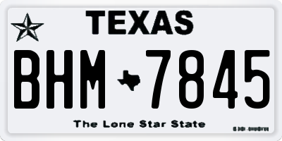TX license plate BHM7845