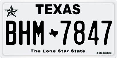 TX license plate BHM7847