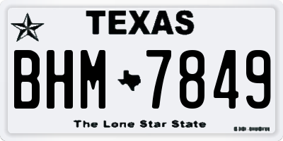 TX license plate BHM7849