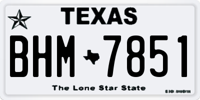 TX license plate BHM7851